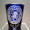 Celtic Cthulhu Knot design on a cobalt blue shot glass.