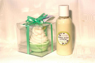 Mint Fragrance Olive Oil Cup Cake with Herbal Body Lotion.