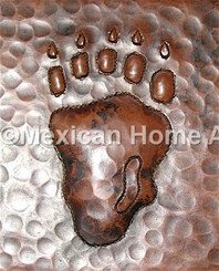 Copper Tile Bear Paw Motif