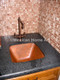 Copper Bar-Prep Sink in Old Natural Patina installed