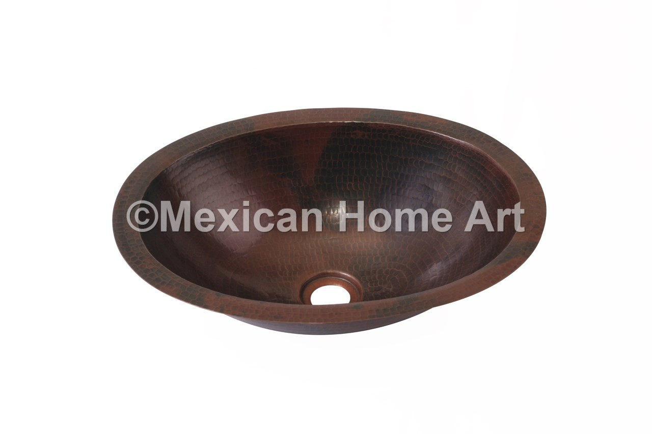 Copper Vanity Sink Oval 16x12x5 Bathroom Design Remodeling