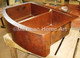 Copper Farmhouse Sink 60/40 Rounded Front 33x22x10 Lowered Divider