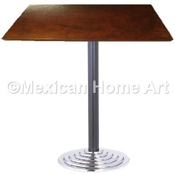 Square Copper Dining Table 24"-36" 'Pyramid' Somber Patina