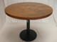 Copper Dining Table 24"-42" 'Flat Disc' Somber Patina