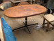 Copper Table Top Oval 42x32 with Hand Forged Iron Base in Natural Patina
