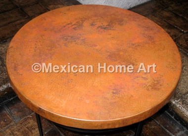 Copper Table Top Round 24" Old Natural patina