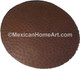 24 inch Cafe Hammered Waxed Round Copper Table Top side view