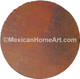 24 inch Old Natural Hammered Waxed Round Copper Table Top side view