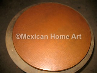 Copper Table Top Round 30" in Cafe Patina