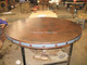 Copper Table Top Round 60" with belt and pyramid rivets i Somber