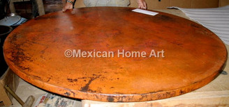 Copper Table Top Round 60" Old Natural Patina