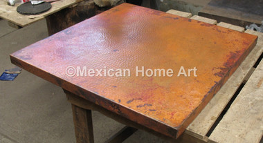 Copper Table Top Square 24X24 Old Natural Patina