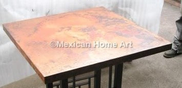Copper Table Top Square 30x30 Old Natural Patina with 90 degree corners