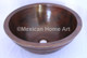 Copper Vanity Vessel Sink Double Wall 16x6 somber patina front view