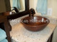 Copper Vessel Sink Round Double Wall 15x5 somber patina installed in customer's home