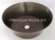 Copper Vessel Sink Round "Cazo" 14x5 somber patina front view