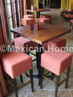 Copper Table Tops for Brazilian Court Hotel Old Natural Patina 90 degree corners