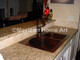 Custom Copper Kitchen Sink somber patina installed Wide bak rim custom shaped double well drop in