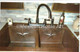 Custom Copper Double Well Kitchen Sink  with star motifs for CS installed somber patina