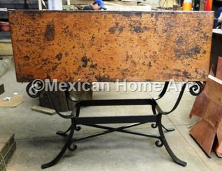 Custom Copper Apron front farmhouse Sink and Base for AW from view Old Natural Patina