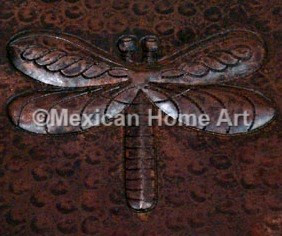 Copper Tile Dragonfly Motif
