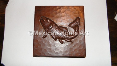 Copper Tile Fish Motif