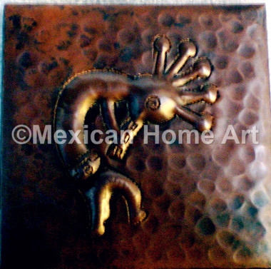 Copper Tile Kokopelli Motif in somber patina