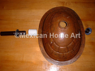 Parts for attaching a drian to a copper sink