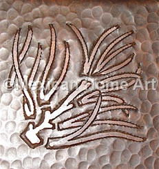 Copper Tile Pine Needles Motif