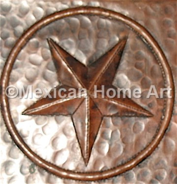 Copper Tile Lone Star Motif Somber patina