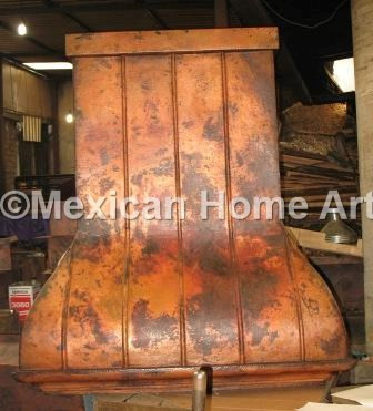 Custom Copper Range Hood in old natural patina