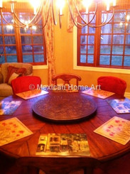Copper Lazy Susan 30 somber with motif on customer's table