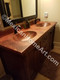 Custom Copper counter with two integrated bathroom sinks old natural patina