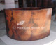 Copper Corner Tub 38" x 38" x 34" Front view Old Natural Patina