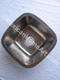 Nickel Plated Copper Bar/Prep Sink 18X18X8 top view 1.5 inch drain hole