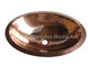 Copper Vanity Bath Sink Oval 19x14x6 Shiny Patina top view