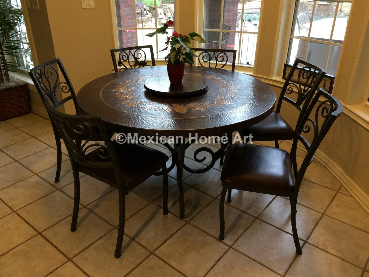 Copper dining discount table and chairs