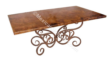 Copper Dining Table Rectangular 60x40 "Celaya" Old Natural Patina