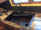 Custom Copper kitchen sink with drain hole to one side for RP Somber Patina