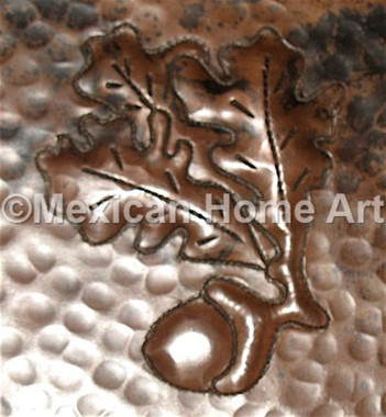 Copper Tile Motifs "Acorn" shown in Somber Patina