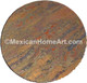 50 inch New Natural Hammered UnWaxed Round Copper Table Top side view