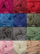 Available yarn colors. Please note that colors may vary slightly due to variations in computer screens.