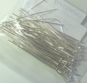 Head Pins .029dia X 2 Inch Silver Plating Over Brass Standard 21 Gauge Wire Headpins, 144 pins