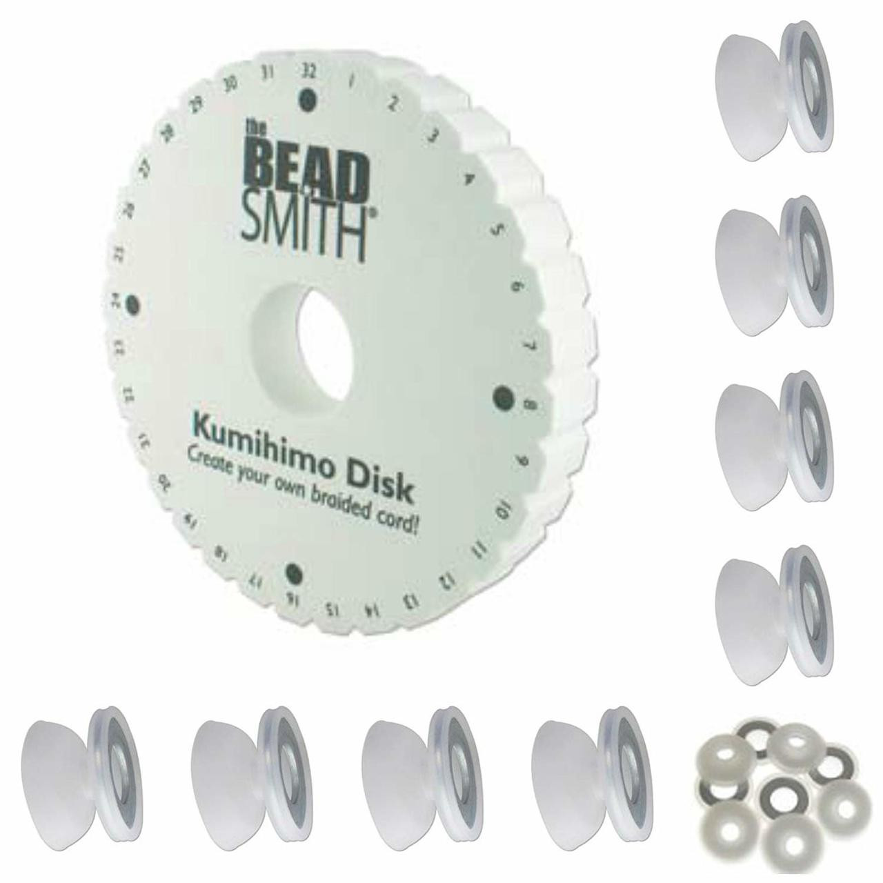 Kumihimo Weaving Disk Plus 8 Weighted Bobbins. - KnittingHelp.com Shop