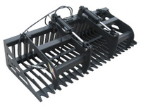 New : Rake Grapple Grab Bucket Skid Steer Track Loader Attachment for Hire