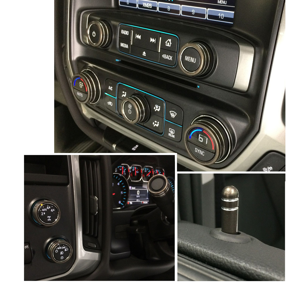 Silverado Sierra Interior Knob Kit Brownstone Auto Gear Direct