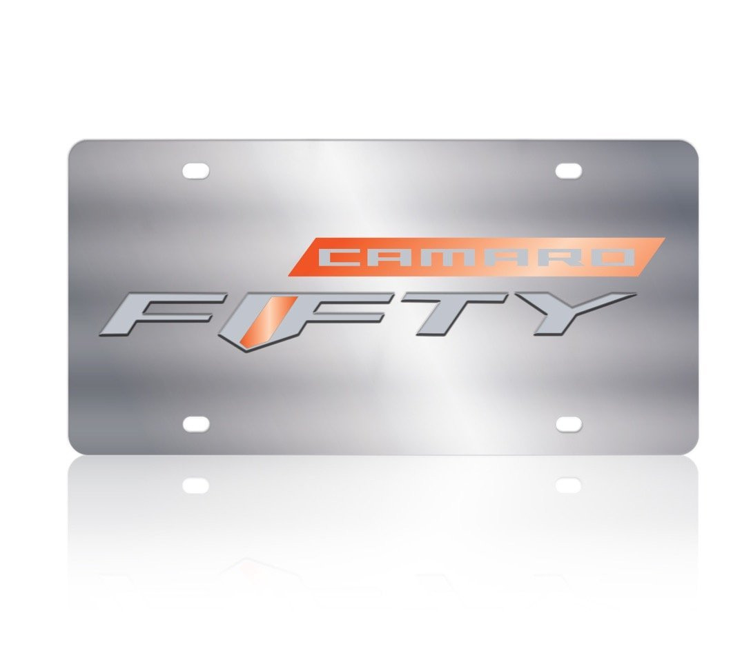 Camaro Fifty Stainless Steel License Plate Auto Gear Direct