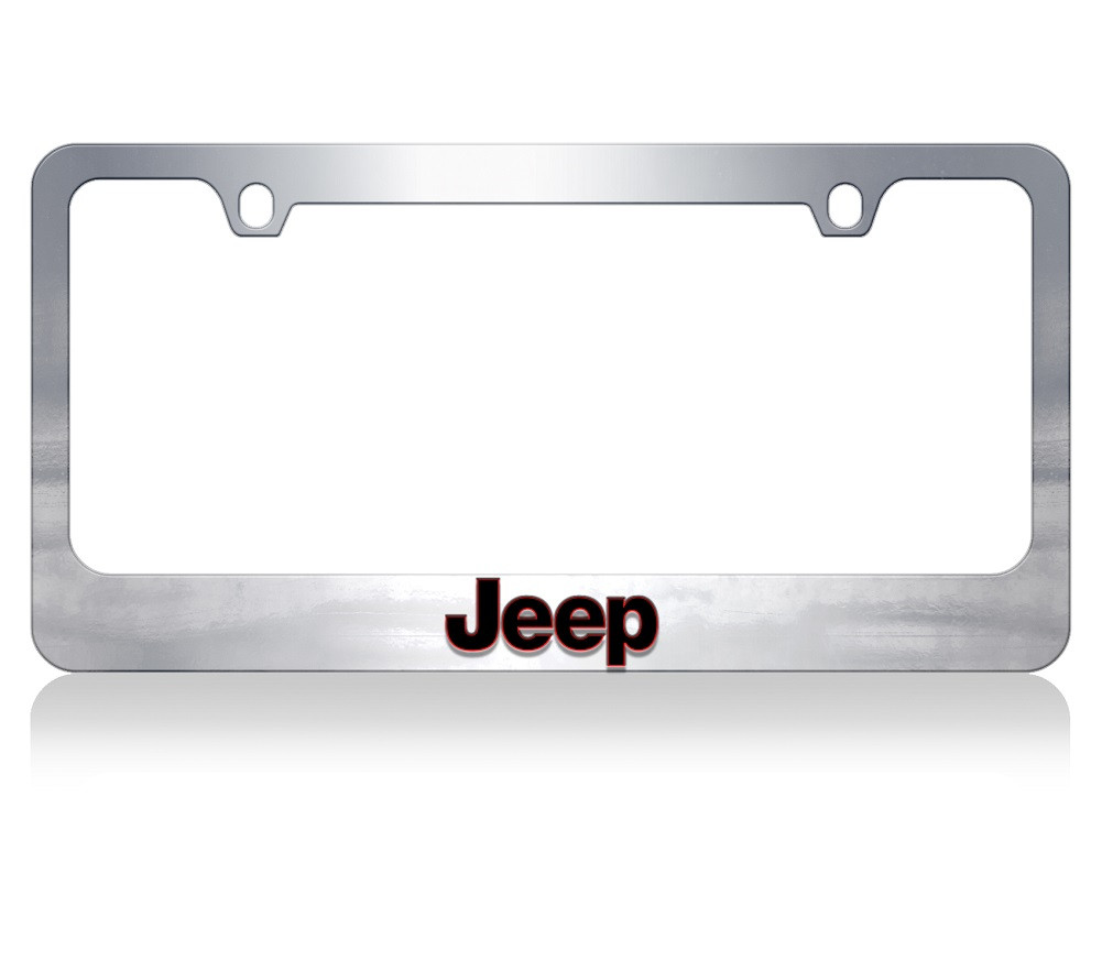 Jeep Redline Chrome License Plate Frame Auto Gear Direct