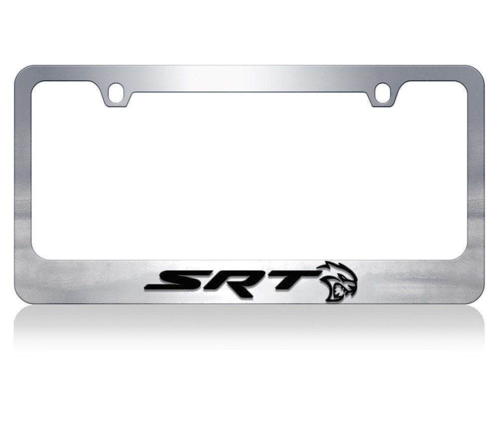 Dodge SRT Hellcat Chrome License Plate Frame Auto Gear Direct