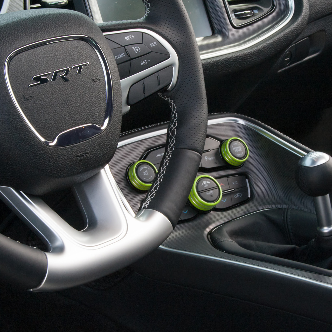 2015 Up Dodge Challenger Billet Interior Knob Covers 3pc Auto Gear